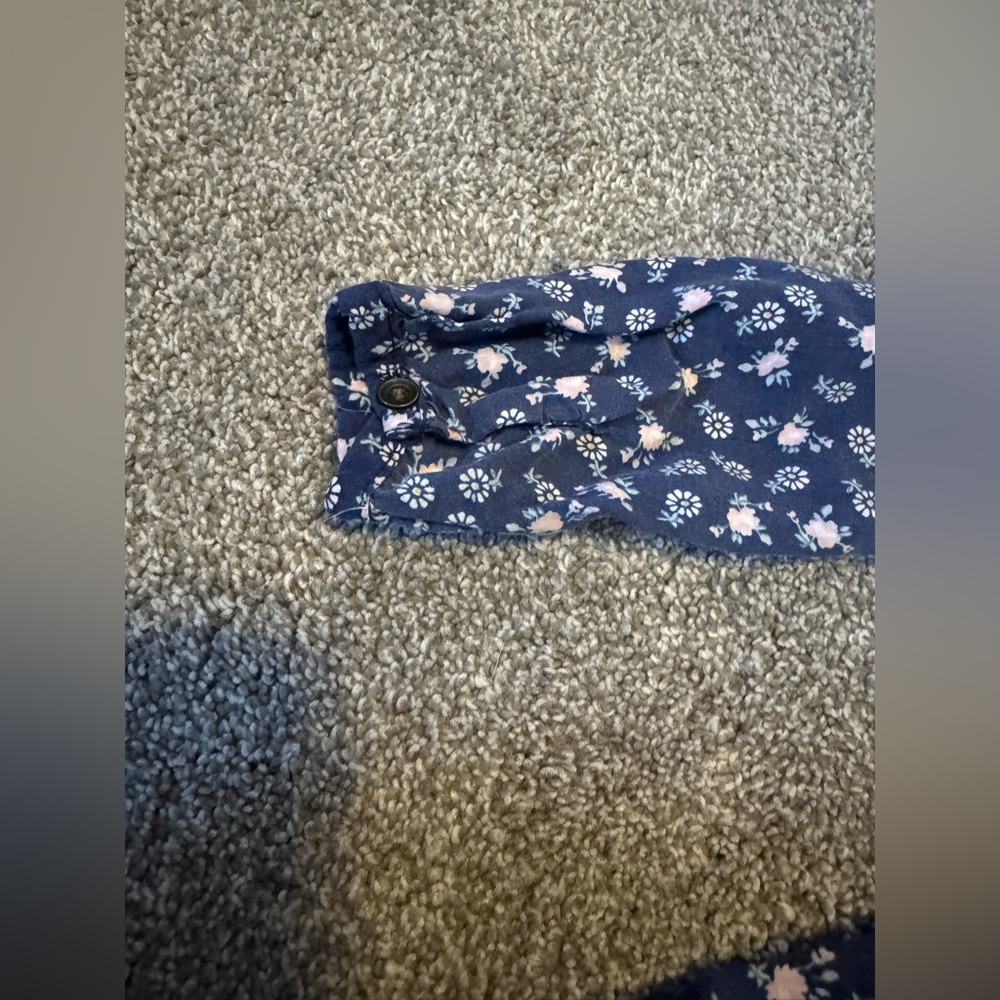 Navy Floral Carter’s Dress Peasant 24 months 24m 100% viscose long sleeve FLAW - Picture 9 of 14